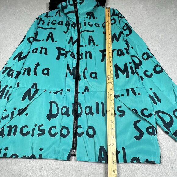 Vintage Mycra Pac Now Raincoat Jacket Adult 1 S/M Green Blck City Reversible - Picture 7 of 11